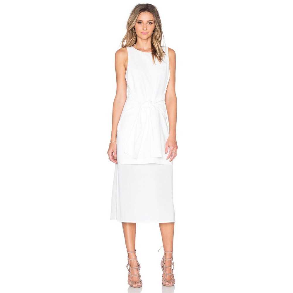 J.O.A. Tie Front Midi Dress